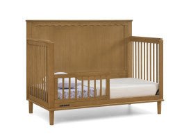 Penelope 6 In 1 Convertible Baby Crib with Scalloped Design and Adjustable Mattress Height