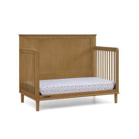 Penelope 6 In 1 Convertible Baby Crib with Scalloped Design and Adjustable Mattress Height