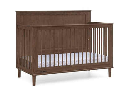 Penelope 6 In 1 Convertible Baby Crib with Scalloped Design and Adjustable Mattress Height