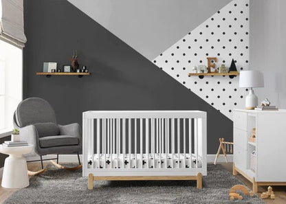 Poppy 4-in-1 Convertible Crib Solid Wood Baby Bed with Modern Design
