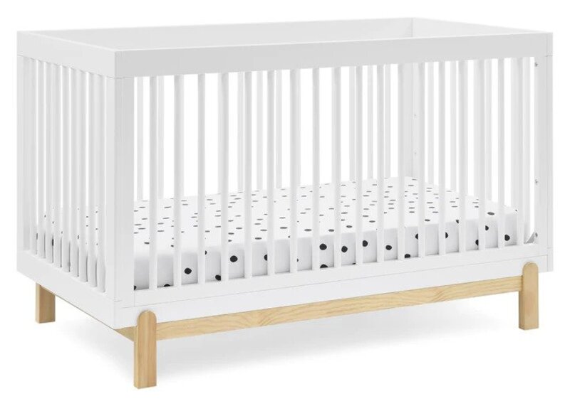 Poppy 4-in-1 Convertible Crib Solid Wood Baby Bed with Modern Design