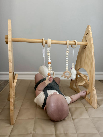 Rocket Wooden Baby Gym – Modern Montessori-Inspired Infant Play Arch