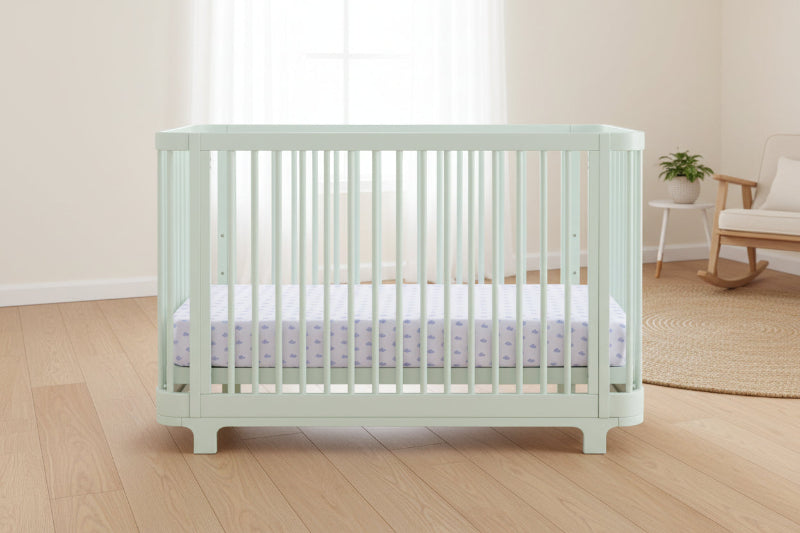 Nest 4 In 1 Convertible Baby Crib with Rounded Design and Adjustable Mattress Height
