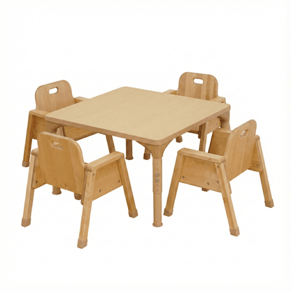 Square Adjustable Kids Table – 13" to 17" Height | Preschool & Toddler Activity Table for Classrooms & Daycares