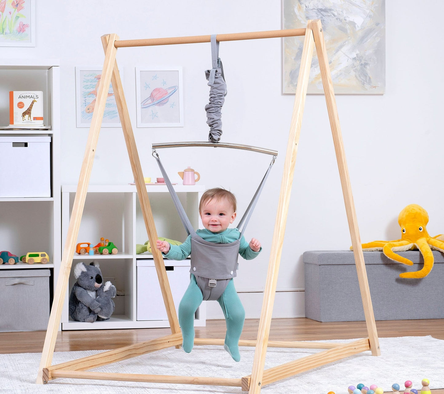 Tulip | Foldable Baby Bouncer - Gray