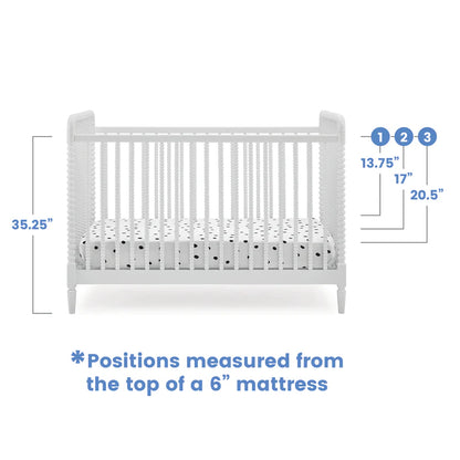 Saint 4-in-1 Convertible Crib - Timeless Jenny Lind Style, Converts to Toddler Bed