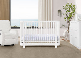 Nest 4 In 1 Convertible Baby Crib with Rounded Design and Adjustable Mattress Height