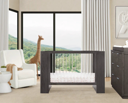 Aerin 4 In 1 Convertible Baby Crib with Adjustable Mattress Height and Modern Nursery Design