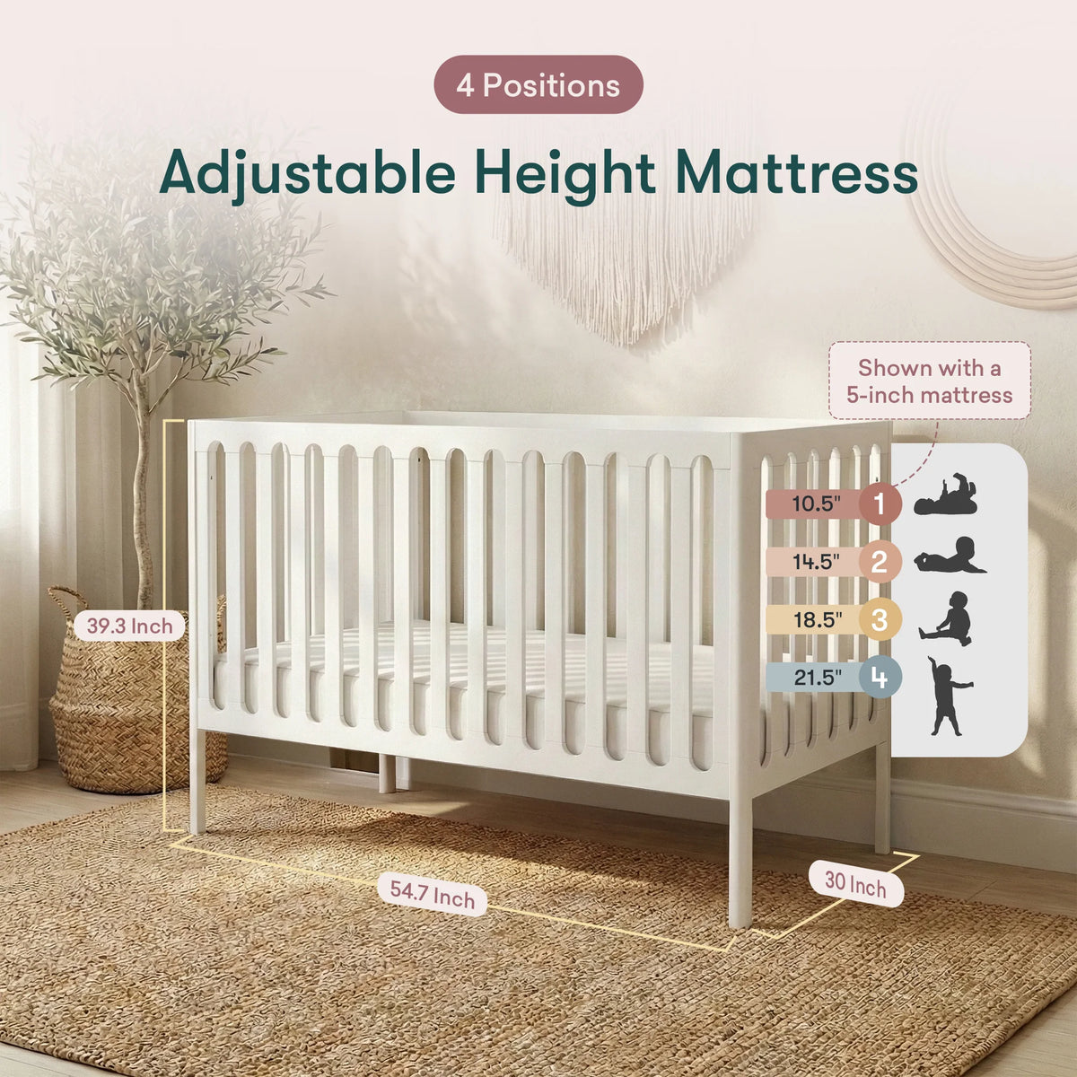 HushCrib Lulla & Lulli 3-in-1 Convertible Crib