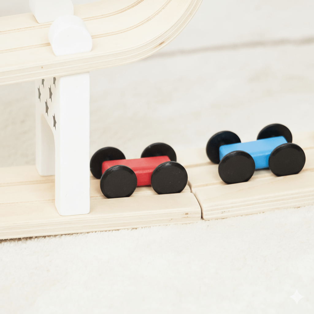 Wooden Car Ramp Racer | Montessori Rolling Track Toy for Toddlers