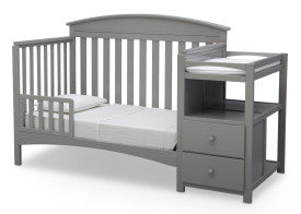 Abby Convertible Crib and Changing Table Combo with Storage Drawers and Adjustable Mattress Height