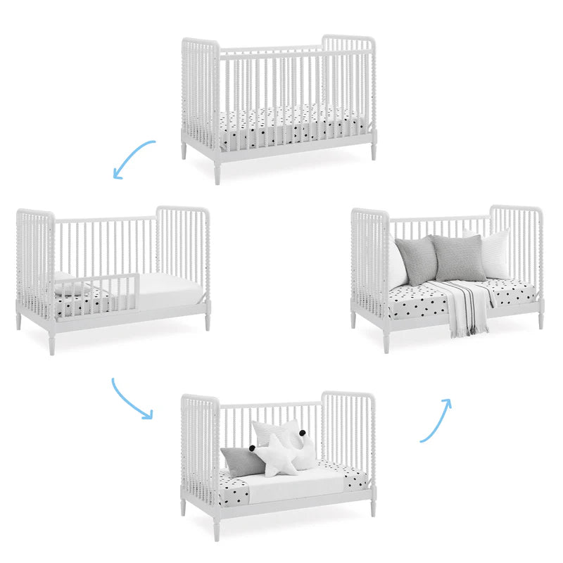 Saint 4-in-1 Convertible Crib - Timeless Jenny Lind Style, Converts to Toddler Bed