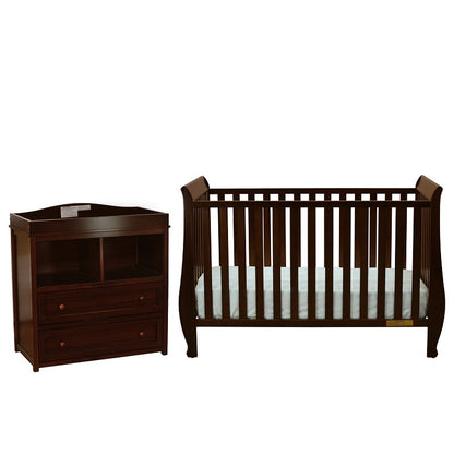 Naomi 4-IN-1 Convertible Baby Crib With Toddler Rail and Mattress