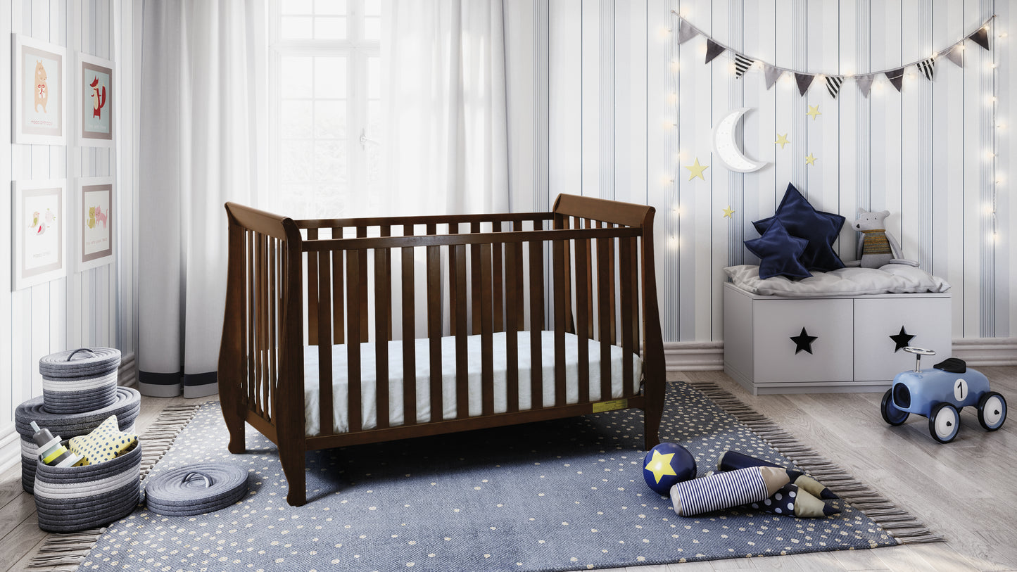 Naomi 4-IN-1 Convertible Baby Crib With Toddler Rail and Mattress