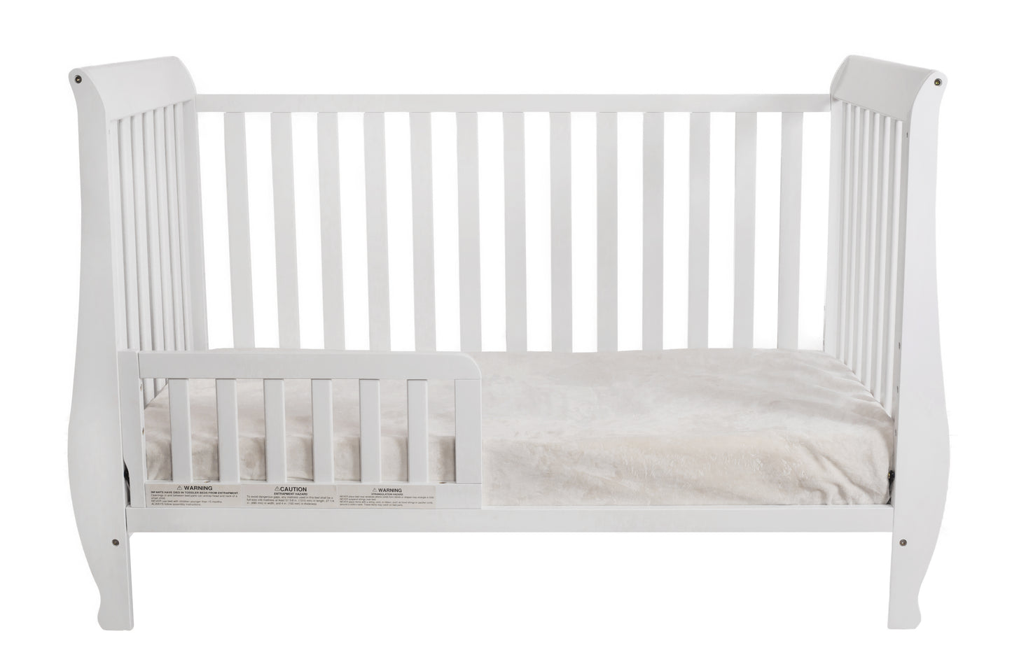 Naomi 4-IN-1 Convertible Baby Crib With Toddler Rail and Mattress