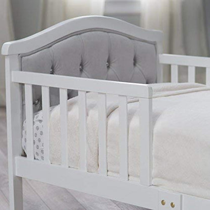 Orbelle Gray Padded Toddler Bed- French White