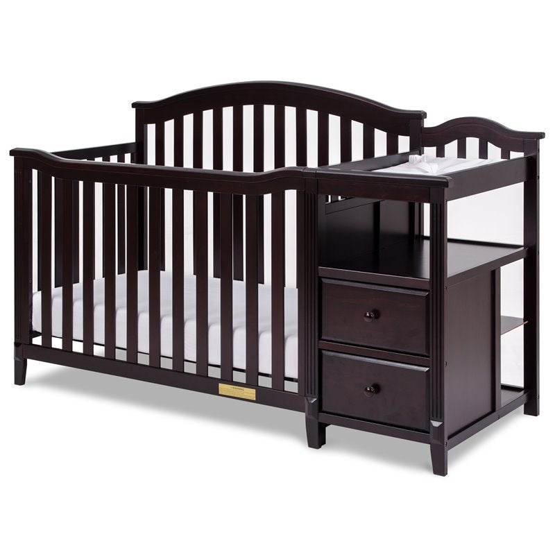Kali Nursery 4-in-1 Convertible Crib & Changer with Storage Shelves