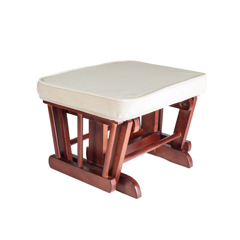 Sleigh  Glider Chair w/ Ottoman Espresso w/ Dark Beige Cushion