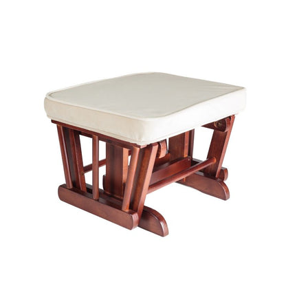 Sleigh  Glider Chair w/ Ottoman Espresso w/ Dark Beige Cushion