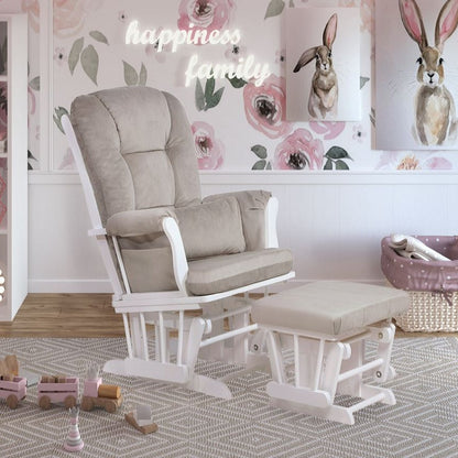 Alice Glider Chair and Ottoman with Pillow